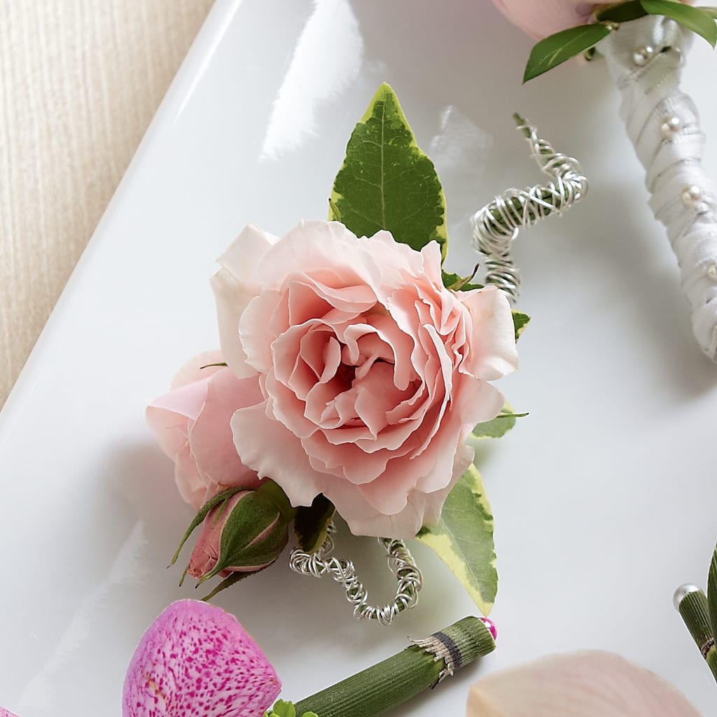 Pink Spray Rose Boutonniere – KATHY'S FLOWERS, Adair OK