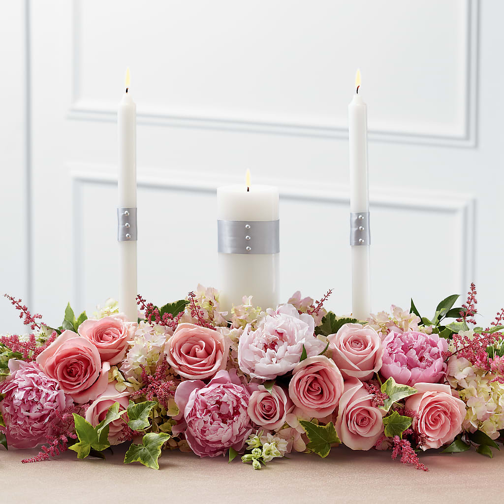 Worldwide Romance Unity Candle Arrangement – KATHY'S FLOWERS, Adair OK