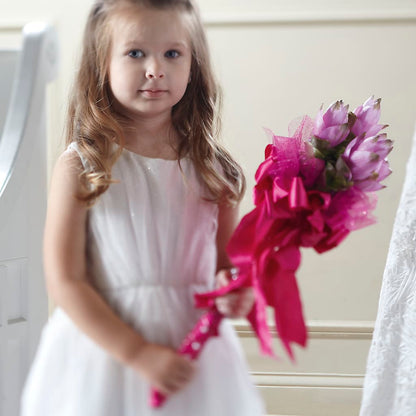 Sparkle Pink Flower Girl Bouquet – KATHY'S FLOWERS, Adair OK