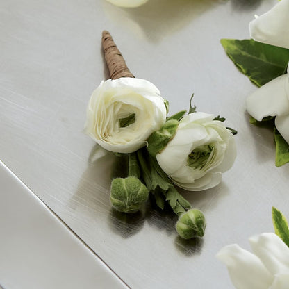 White Ranunculus Boutonniere – KATHY'S FLOWERS, Adair OK