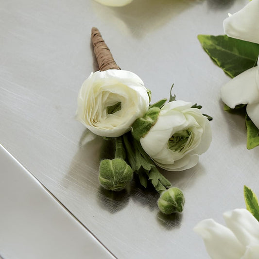 White Ranunculus Boutonniere – KATHY'S FLOWERS, Adair OK